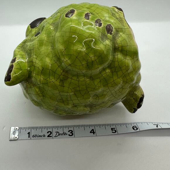 Vintage Green Crackle Glaze Barn Owl Figurine Rustic Country Home‎ Decor 5" - Picture 6 of 6